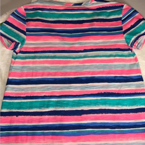 Lilly Pulitzer NWT Etta V-Neck Top Sandy Shell Stripe $44 Size XXS - Picture 3 of 7